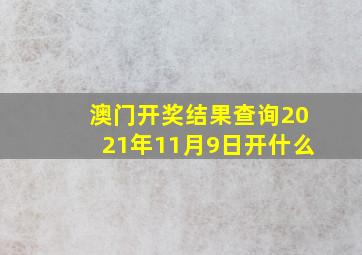 澳门开奖结果查询2021年11月9日开什么