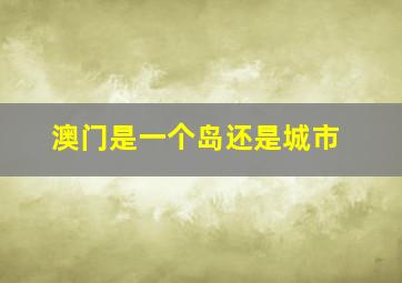 澳门是一个岛还是城市