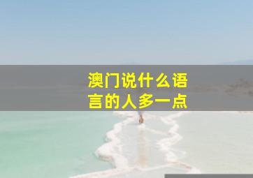 澳门说什么语言的人多一点