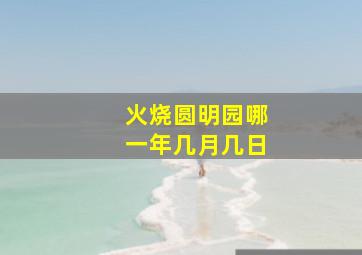 火烧圆明园哪一年几月几日