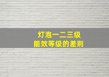 灯泡一二三级能效等级的差别