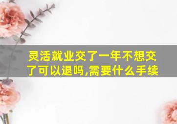 灵活就业交了一年不想交了可以退吗,需要什么手续