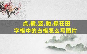 点,横,竖,撇,捺在田字格中的占格怎么写图片