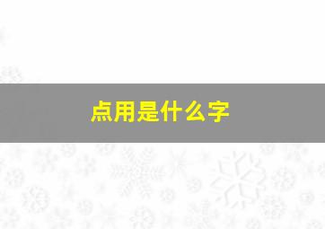 点用是什么字