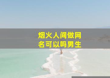 烟火人间做网名可以吗男生