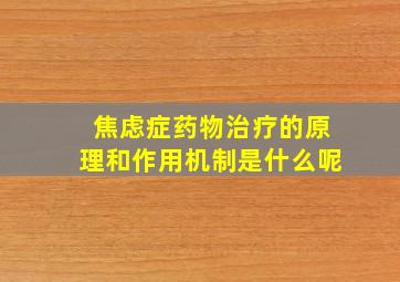 焦虑症药物治疗的原理和作用机制是什么呢