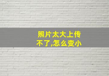 照片太大上传不了,怎么变小