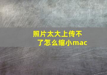 照片太大上传不了怎么缩小mac