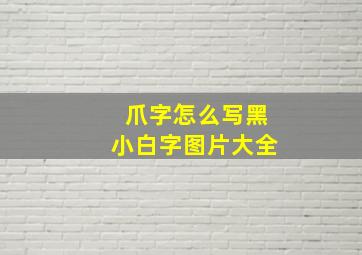 爪字怎么写黑小白字图片大全