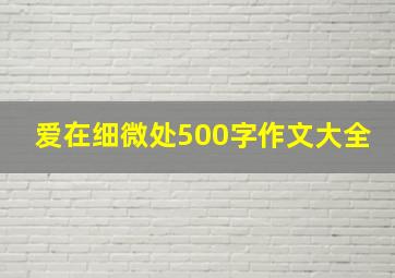 爱在细微处500字作文大全