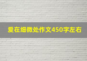 爱在细微处作文450字左右