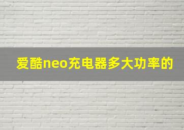 爱酷neo充电器多大功率的