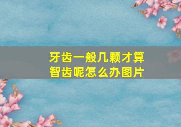 牙齿一般几颗才算智齿呢怎么办图片