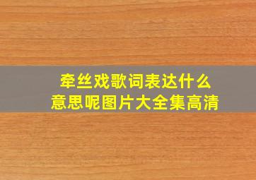 牵丝戏歌词表达什么意思呢图片大全集高清