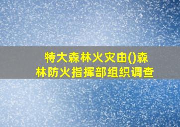 特大森林火灾由()森林防火指挥部组织调查