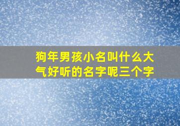 狗年男孩小名叫什么大气好听的名字呢三个字