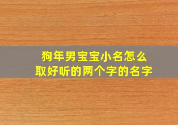 狗年男宝宝小名怎么取好听的两个字的名字