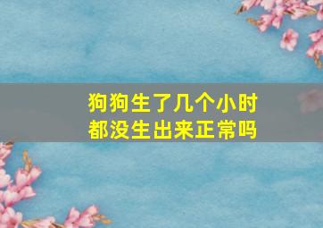 狗狗生了几个小时都没生出来正常吗