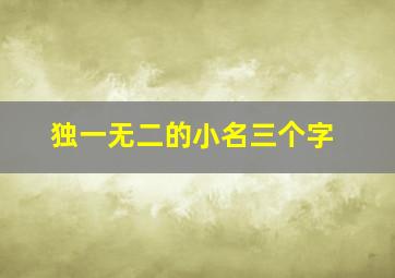 独一无二的小名三个字