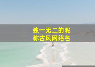 独一无二的昵称古风网络名