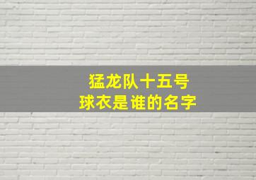 猛龙队十五号球衣是谁的名字