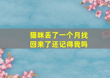 猫咪丢了一个月找回来了还记得我吗