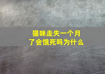 猫咪走失一个月了会饿死吗为什么