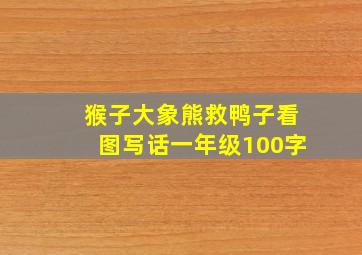 猴子大象熊救鸭子看图写话一年级100字