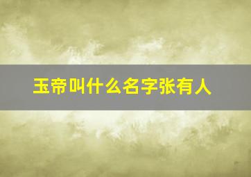 玉帝叫什么名字张有人