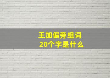 王加偏旁组词20个字是什么