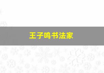 王子鸣书法家