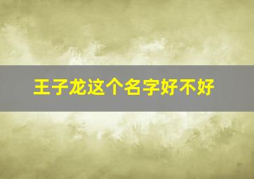 王子龙这个名字好不好