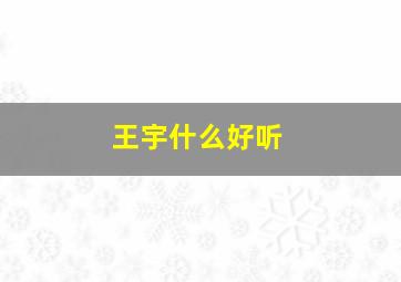 王宇什么好听