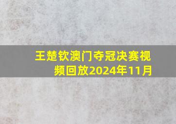 王楚钦澳门夺冠决赛视频回放2024年11月