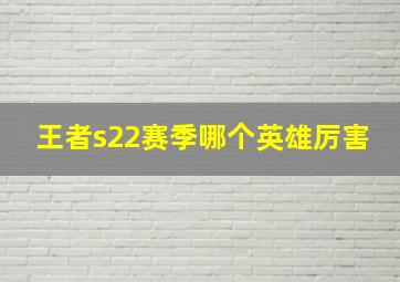 王者s22赛季哪个英雄厉害