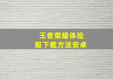 王者荣耀体验服下载方法安卓