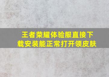 王者荣耀体验服直接下载安装能正常打开领皮肤