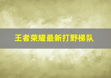 王者荣耀最新打野梯队