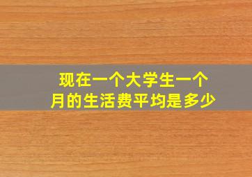 现在一个大学生一个月的生活费平均是多少