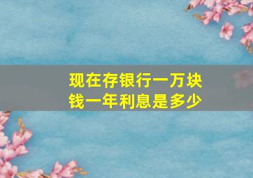 现在存银行一万块钱一年利息是多少