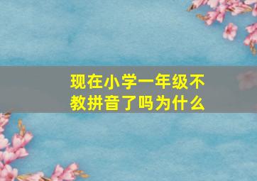 现在小学一年级不教拼音了吗为什么