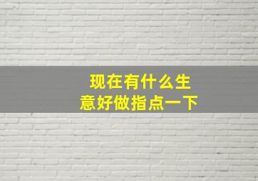 现在有什么生意好做指点一下