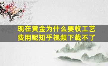 现在黄金为什么要收工艺费用呢知乎视频下载不了