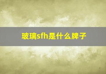 玻璃sfh是什么牌子