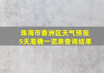 珠海市香洲区天气预报5天准确一览表查询结果