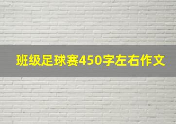 班级足球赛450字左右作文