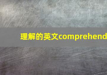 理解的英文comprehend