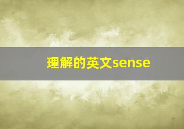 理解的英文sense