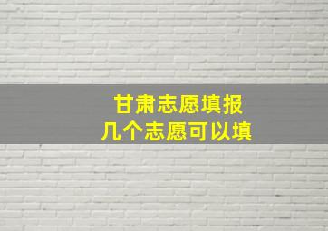 甘肃志愿填报几个志愿可以填