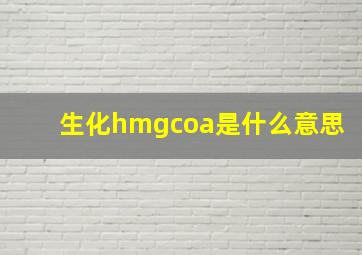 生化hmgcoa是什么意思